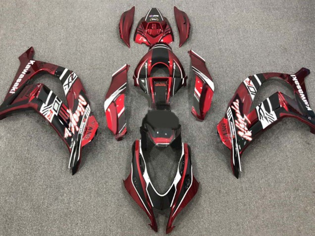 Carénages Moto Kawasaki ZX10R 2016-2020 - Rouge Marron Blanc Noir Brillant