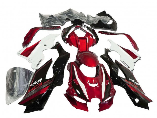 Carénages Moto Kawasaki ZX10R 2021-2026 - Rouge Blanc Noir Brillant