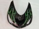 Carénage Moto Kawasaki ZX14R ZZR1400 2006-2011 - Noir Brillant Vert Flamme