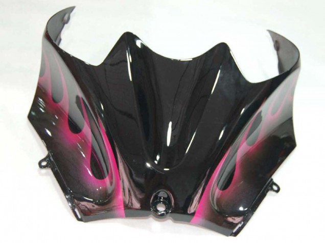 Carénages Moto Kawasaki ZX14R ZZR1400 2006-2011 - Noir Brillant Rouge Rose Flamme