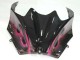 Carénages Moto Kawasaki ZX14R ZZR1400 2006-2011 - Noir Brillant Rouge Rose Flamme