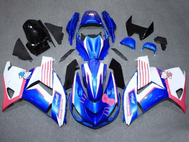 Carénages Moto Kawasaki ZX14R ZZR1400 2006-2011 - Bleu Blanc Rose