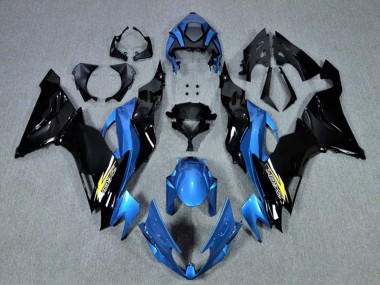 Carénages Moto Kawasaki ZX6R 2009-2012 - Bleu Noir Brillant Jaune