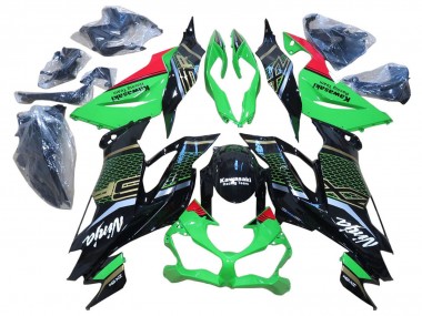 Carénages Moto Kawasaki ZX6R 2009-2012 - Rouge Noir Brillant Rayon de Miel