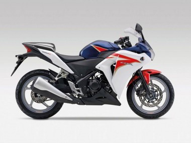 Carénages Moto Honda CBR250RR 2011-2015 - Blanc Rouge Bleu Foncé Bande