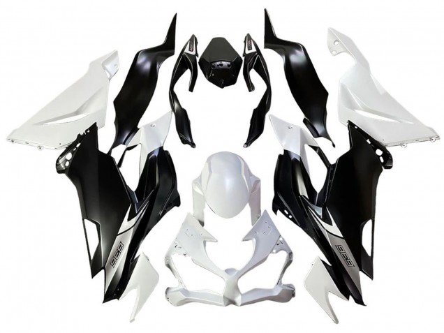 Kits Carénage Moto ABS Kawasaki ZX6R 2013-2018 - Blanc Noir Mat