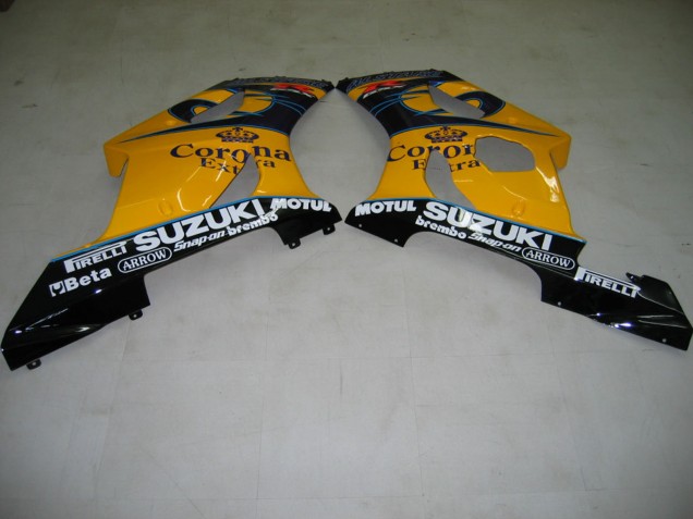 Carénages Moto Suzuki GSXR 1000 2003-2004 - Jaune Blanc Bleu Noir Corona