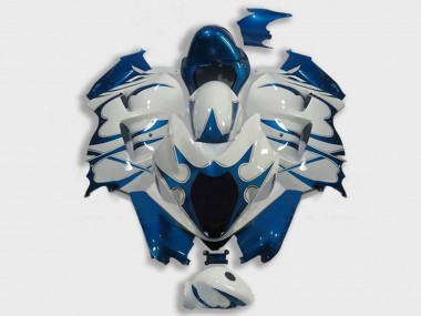 Carénages Moto Suzuki GSXR 1300 Hayabusa 1996-2007 - Blanc Bleu Foncé