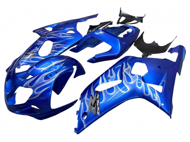 Carénages Moto Suzuki GSXR 600 / GSXR 750 2001-2003 - Bleu Blanc Flamme