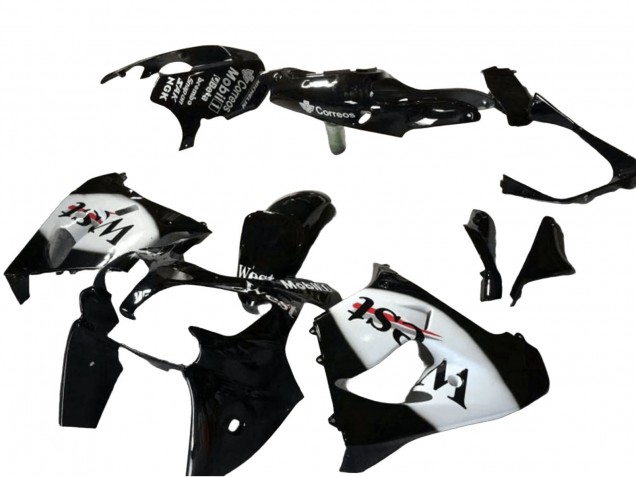Carénage Moto Kawasaki ZX9R 2000-2001 - Noir Brillant Blanc West