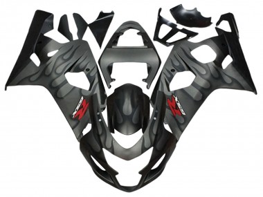 Carénages Moto Suzuki GSXR 600 / GSXR 750 2004-2005 - Gris Noir Flamme