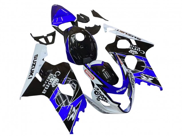Carénage Moto Suzuki GSXR 600 / GSXR 750 2004-2005 - Blanc Bleu Noir Corona Motul