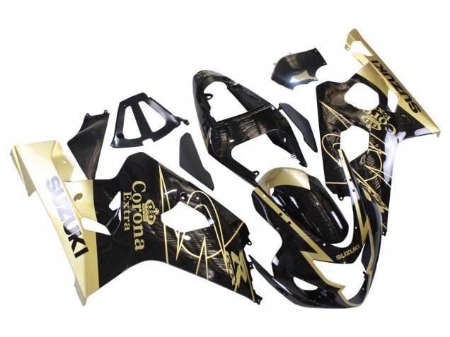 Carénages Moto Suzuki GSXR 600 / GSXR 750 2004-2005 - Noir Brillant Or Corona