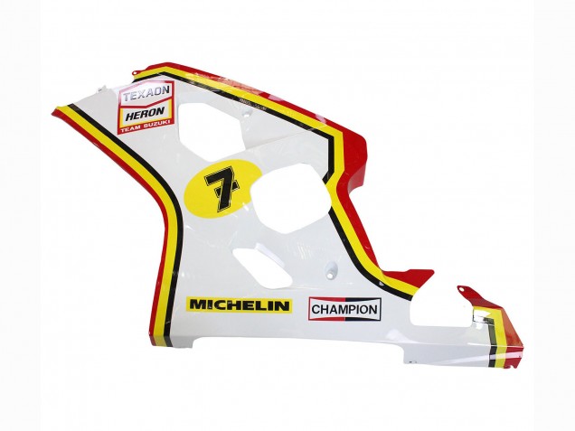 Carénages Moto Suzuki GSXR 600 / GSXR 750 2004-2005 - Blanc Rouge Jaune Michelin Texaon Heron 7