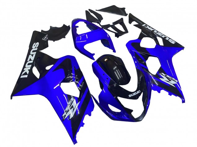 Carénages Moto Suzuki GSXR 600 / GSXR 750 2004-2005 - Bleu Noir Blanc Décalque
