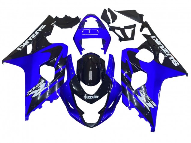 Carénages Moto Suzuki GSXR 600 / GSXR 750 2004-2005 - Bleu Noir Blanc Décalque