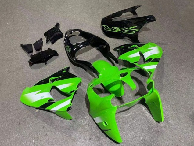 Carénages Moto Kawasaki ZX9R 2000-2001 - Vert Blanc Noir Brillant