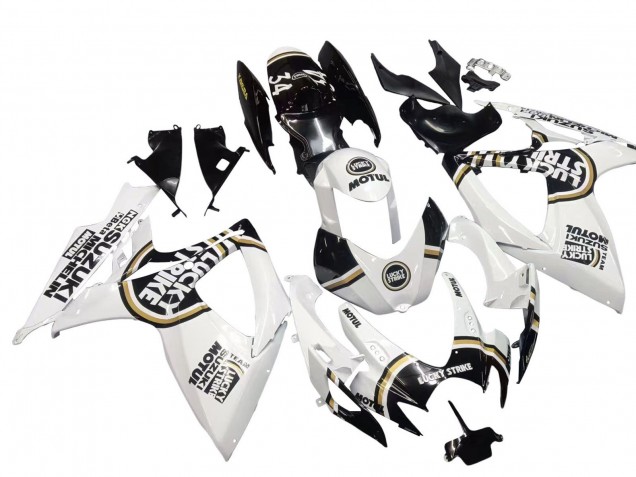Carénages Moto Suzuki GSXR 600 / GSXR 750 2006-2007 - Blanc Noir Lucky Strike Motul