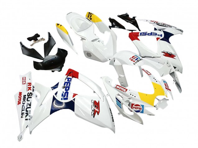 Carénages Moto Suzuki GSXR 600 / GSXR 750 2006-2007 - Blanc Rouge Jaune Motul