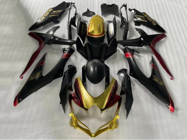 Carénages Moto Suzuki GSXR 600 / GSXR 750 2006-2007 - Or Noir Mat Rouge