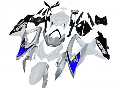 Carénages Moto Suzuki GSXR 600 / GSXR 750 2008-2010 - Blanc Argent Bleu Noir