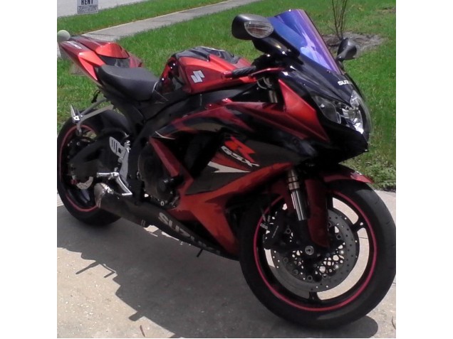 Carénages Moto Suzuki GSXR 600 / GSXR 750 2008-2010 - Rouge Noir Brillant