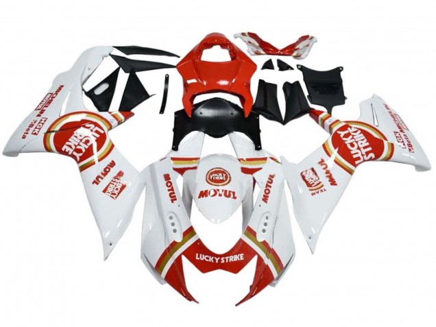 Carénages Moto Suzuki GSXR 600 / GSXR 750 2008-2010 - Blanc Rouge Lucky Strike