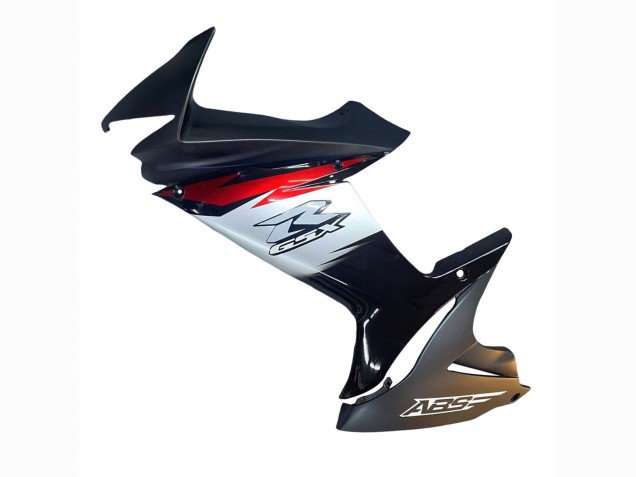 Carénages Moto Suzuki GSXR 600 / GSXR 750 2011-2024 - Noir Brillant Fibre de Carbone Forgée Argent Rouge