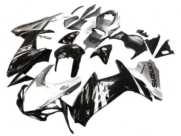 Carénage Moto Suzuki GSXR 600 / GSXR 750 2011-2024 - Noir Brillant Argent
