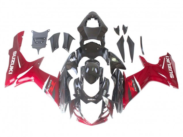 Kits Carénage Moto ABS Suzuki GSXR 600 / GSXR 750 2011-2024 - Rouge Noir Brillant