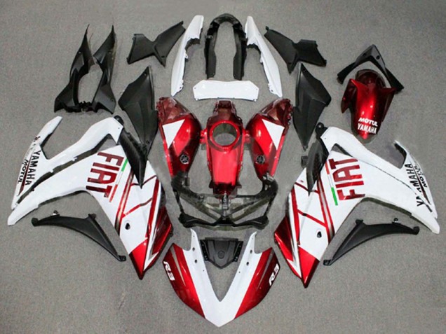 Carénages Moto Yamaha YZF R3/R25 2015-2018 - Blanc Rouge Fiat Motul