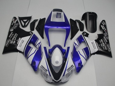 Carénages Moto Yamaha YZF R1 1998-1999 - Bleu Blanc Noir Brillant Yamalube Motards