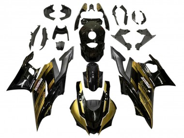 Carénages Moto Yamaha YZF R3/R25 2019-2021 - Or Noir Brillant Semakin Didepan