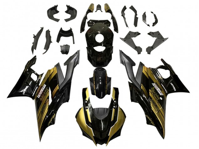 Carénages Moto Yamaha YZF R3/R25 2019-2021 - Or Noir Brillant Semakin Didepan