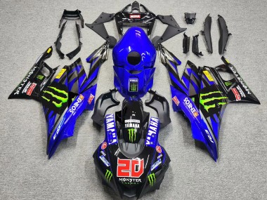 Carénages Moto Yamaha YZF R3/R25 2022-2024 - Bleu Vert Noir Monstre ENEOS 20