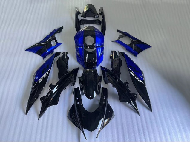 Carénages Moto Yamaha YZF R3/R25 2022-2024 - Bleu Noir Brillant
