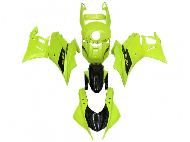 Carénages Moto Yamaha YZF R3/R25 2022-2024 - Vert Néon Noir Brillant