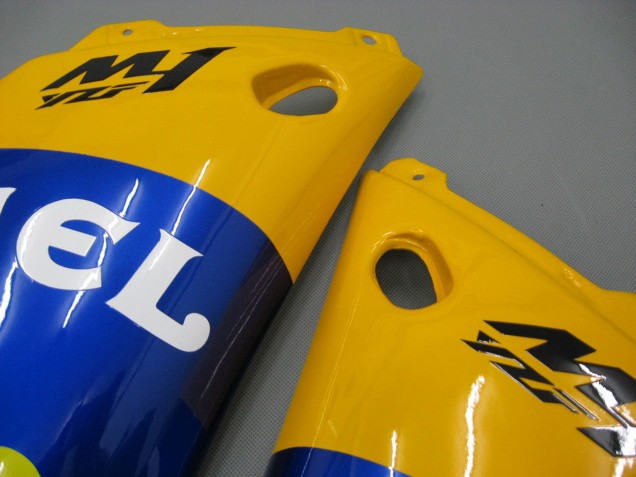 Carénages Moto Yamaha YZF 1000 R1 2000-2001 - Blanc Jaune Bleu Motul Chameau