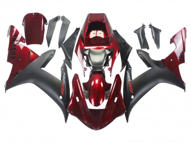 Kits Carénage Moto Yamaha YZF 1000 R1 2002-2003 - Rouge Noir Mat