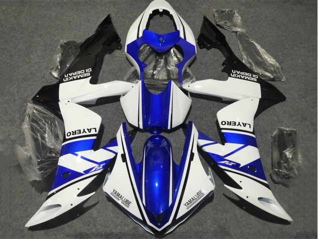 Carénages Moto Yamaha YZF 1000 R1 2002-2003 - Blanc Bleu Noir Mat Yamalube
