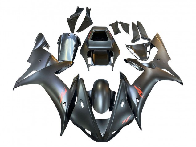 Carénages Moto Yamaha YZF 1000 R1 2002-2003 - Noir Mat Rouge