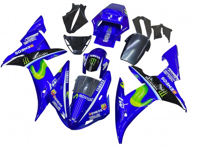 Carénages Moto Yamaha YZF 1000 R1 2002-2003 - Bleu Noir Vert MoviStar ENEOS Monstre