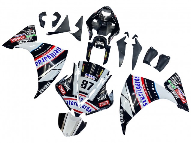 Carénages Moto Yamaha YZF 1000 R1 2012-2014 - Noir Brillant Blanc Rouge Fimer Yamalube Sterilgarda 87