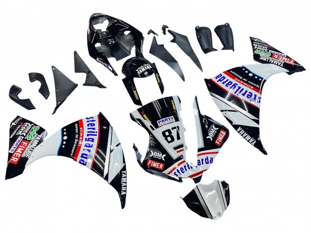Carénages Moto Yamaha YZF 1000 R1 2012-2014 - Noir Brillant Blanc Rouge Fimer Yamalube Sterilgarda 87