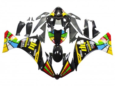 Carénages Moto Yamaha YZF 1000 R1 2012-2014 - Noir Brillant Jaune Vert Bleu Rouge Roue Chromatique