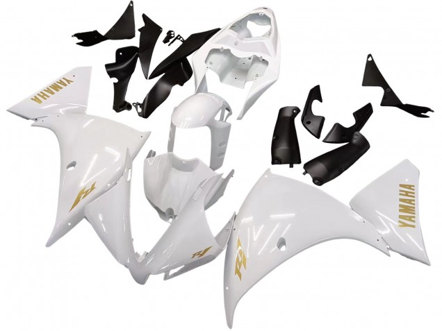 Carénages Moto Yamaha YZF 1000 R1 2012-2014 - Blanc Or Décalque