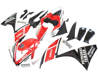 Carénages Moto Yamaha YZF 1000 R1 2012-2014 - Blanc Rouge Noir Brillant Petronas