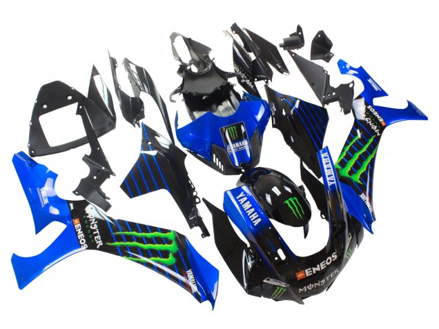 Carénages Moto Yamaha YZF 1000 R1 2020-2025 - Bleu Noir Vert Noir ENEOS Monstre
