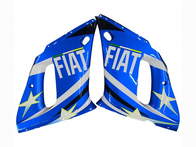 Carénages Moto Yamaha YZF 600 R6 1998-2002 - Blanc Bleu Jaune Néon Fiat Motul Michelin