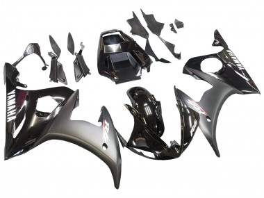 Carénages Moto Yamaha YZF R6 2003-2004 - Noir Brillant Noir Mat Blanc Décalque